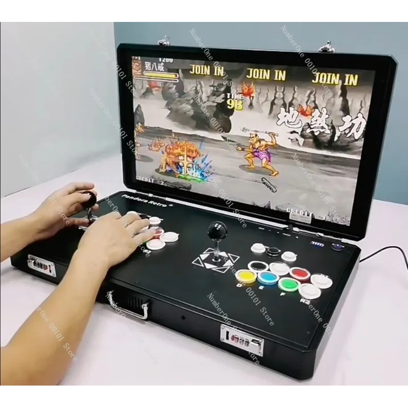 Retro Gaming For Tv - Retro-Arcade-Spielkonsole mit Doppel-Joystick-Controller, Eingebaute Spiele, TV-Ausgang,