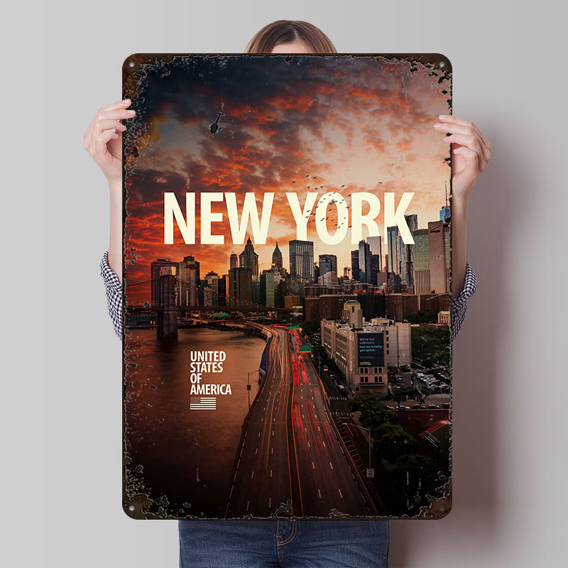 Retro Gaming York - New York City Skyline, gedruckte Poster,