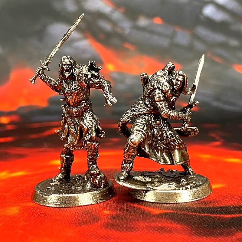 Retro Gaming For Tv - Neues Fantasy-Metall-Miniatur-Set mit Dämonenkrieger, Handgefertigte Kupfernickel-Sammlerfiguren