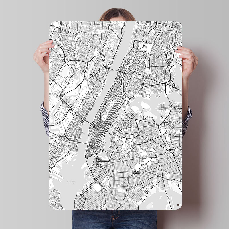 Retro Gaming York - New York City Karten-Poster, Individuell Bedruckt,