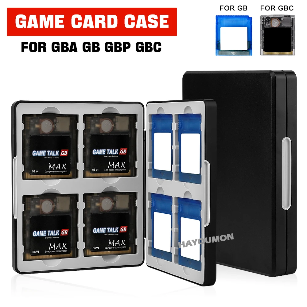 Game Boy Cartridge Holder - Schwarzer Spielkartenhalter für GBC/GB/GBA SP, Aufbewahrungsbox,