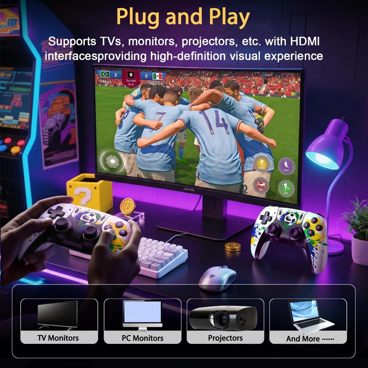 Fußball-Muster Kabelloser Spie – Retro Gaming For Tv Bewertung und Preis